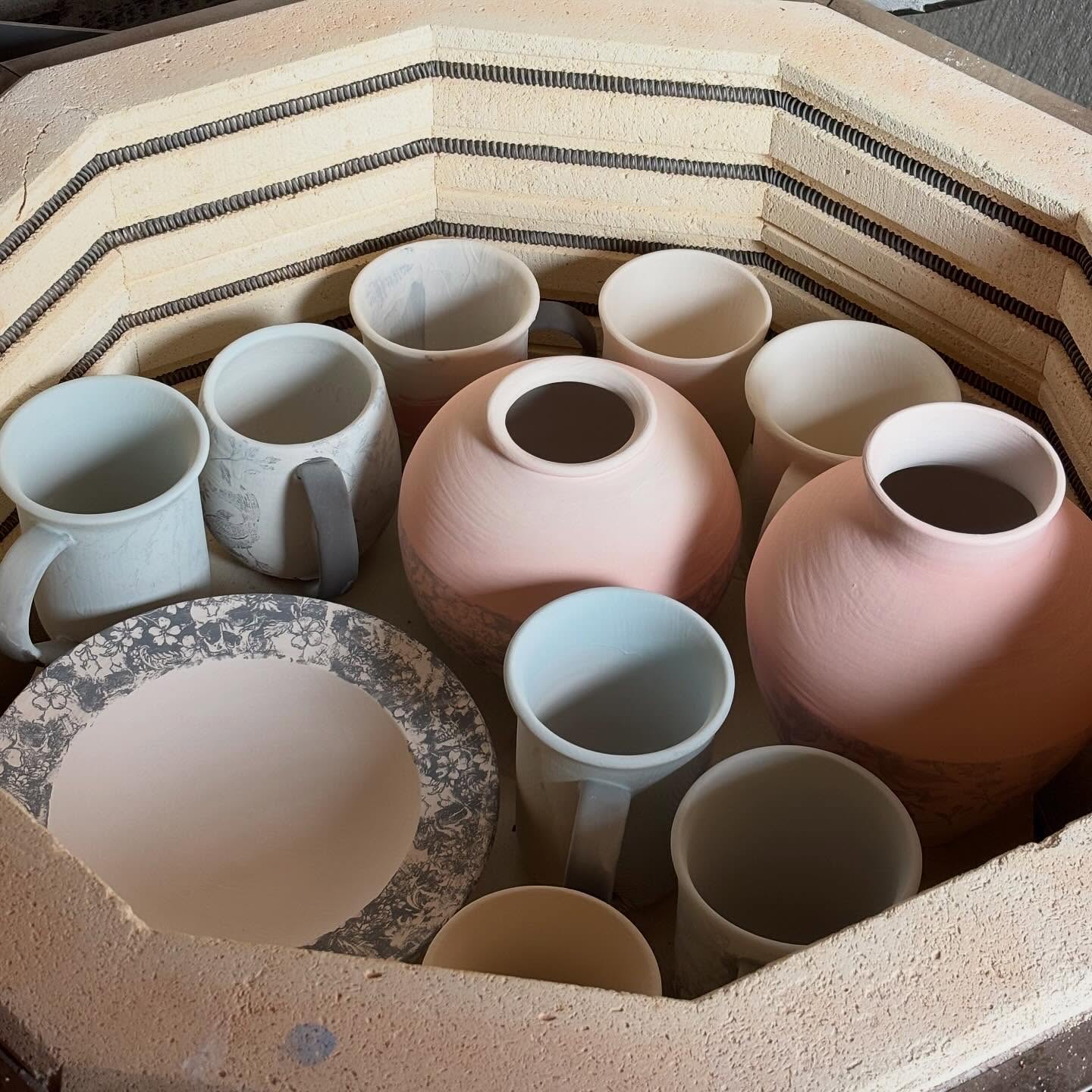 Wheel-thrown ceramics in the Rupert Rooster studio