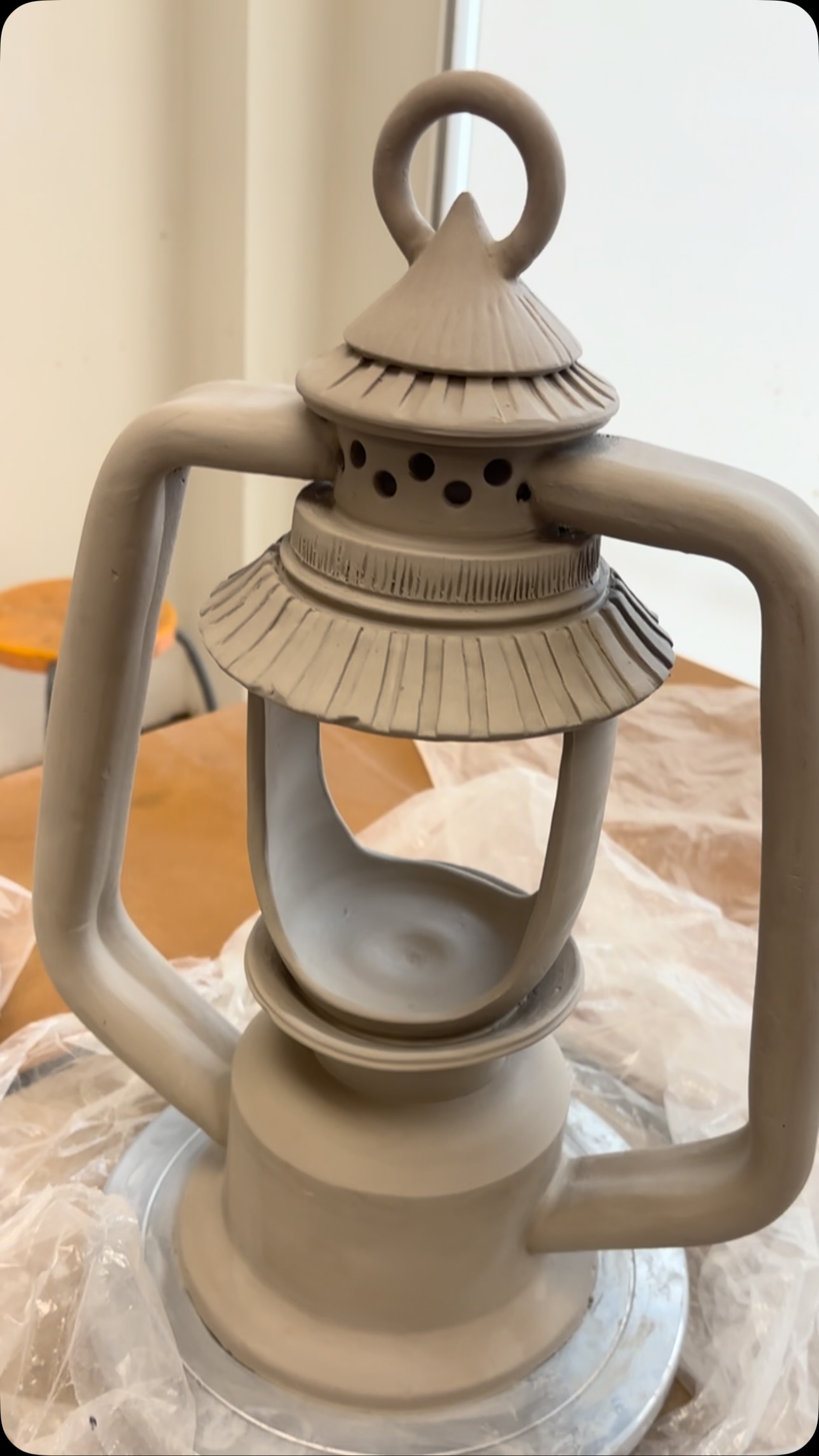 kept forgetting my glaze at the studio. accidentally made a lantern. Potatoes.
