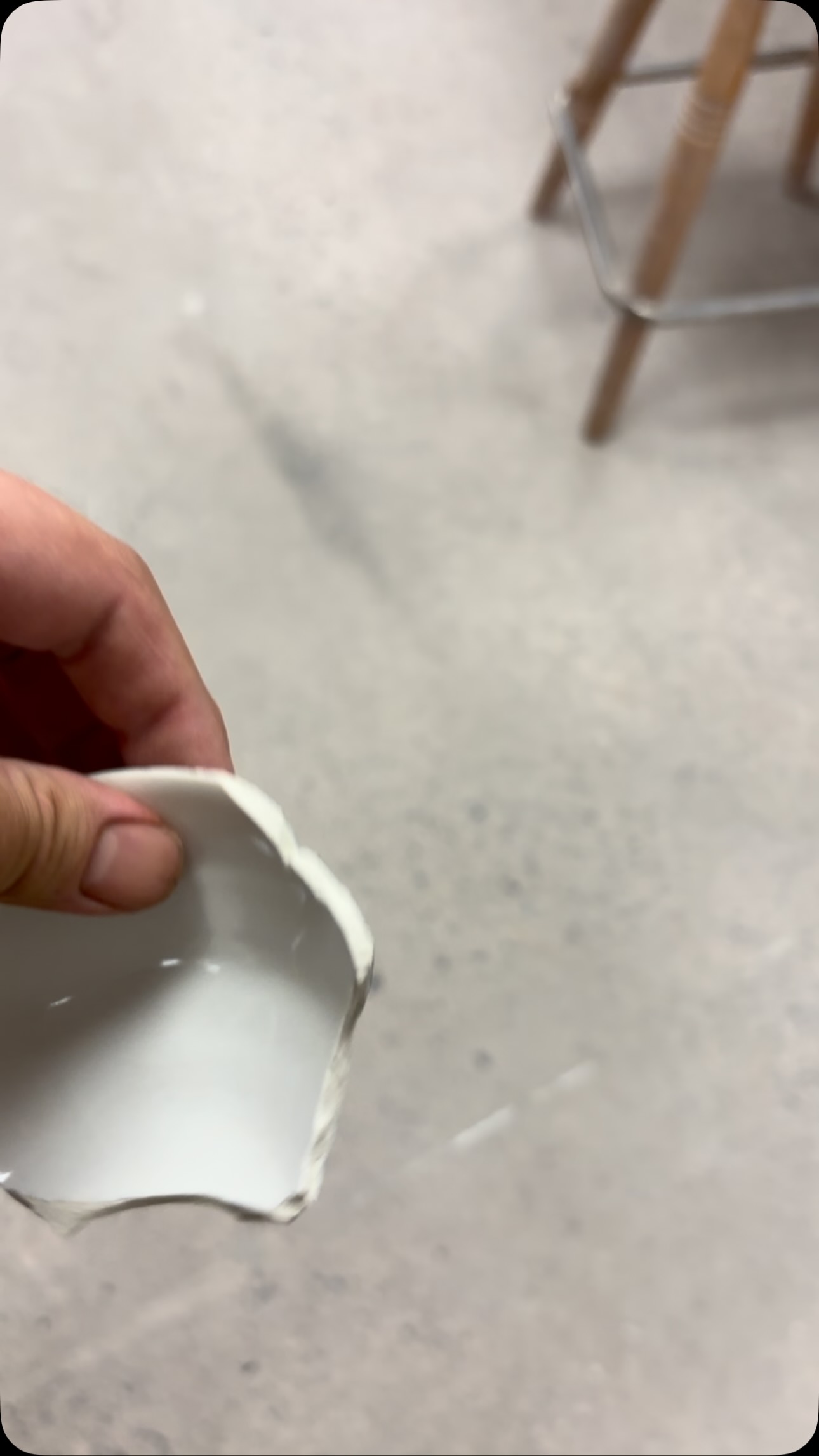 jumped off my shelf. i really love a broken pottery. little check in with the pottery gods. all good here. im happy with my walls.